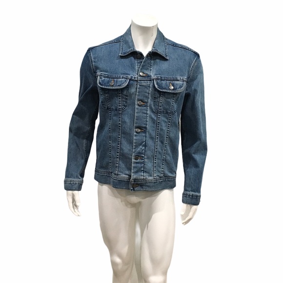 A.P.C. Mens Blue Denim Buttoned Jacket